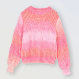 Pink Stripe Dye Knitted Sweater Tween