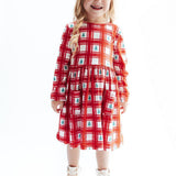 Plaid Trees L/S Pocket Twirl Dress