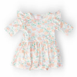 Pretty Pumpkins 3/4 Sleeve Flutter Twirl Bodysuit