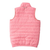 Girl's Puffer Vest in Plumeria Pink with Sea Turtle Print Liner