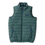 Kid's Puffer Vest in Posy Green with Sea Turtle Print Liner