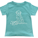 Short-Sleeve Seafoam Green Sports Pup T-Shirt