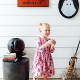 Purr-fectly Spooky 3/4 Sleeve Pocket Twirl Dress