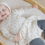 Pointelle Skirted Bodysuit | Blue Ditsy