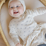 Pointelle Skirted Bodysuit | Blue Ditsy