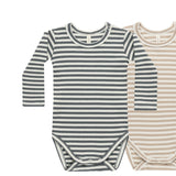 Ribbed Bodysuit | Latte Stripe