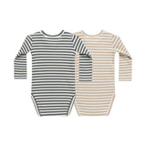 Ribbed Bodysuit | Latte Stripe