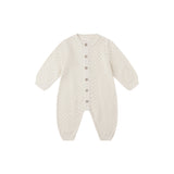 Long Sleeve Bubble Romper || Natural