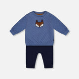 Quilted Sweatshirt & Fleece Pant Set - Fox