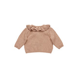 Ruffle Collar Cardigan | Rose