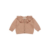 Ruffle Collar Cardigan | Rose