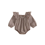 Brown Gingham Ruffle Bubble