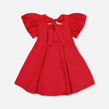 Dress with Bubble Sleeves True Red