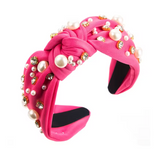 Rhinestone and Pearl Knot Headband - Color Options