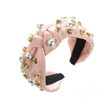 Rhinestone and Pearl Knot Headband - Color Options