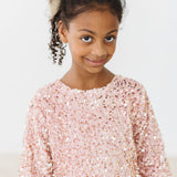 Rose Gold Velvet Sequin Dress