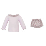 Rose Pink Floral Bloomer Set