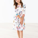 SALE Monster Mash 3/4 Sleeve Pocket Twirl Dress