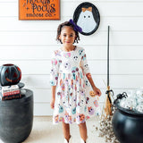 SALE Monster Mash 3/4 Sleeve Pocket Twirl Dress