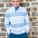 Sporty Snap Pullover in Captin's Blue Stripe