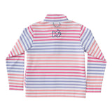 Sporty Snap Pullover in Pink Carnation Multi Stripe