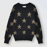 Star Pattern Sweater Black and Gold