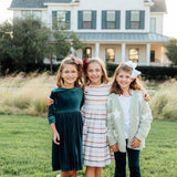 Fall Stripes 3/4 Sleeve Pocket Twirl Dress