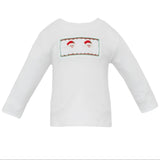 Boys White knit T-shirt L/S