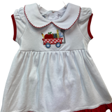 School Wagon Applique Short Sleeve Dress