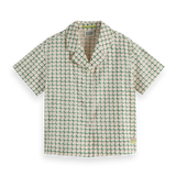 Printed Short-Sleeved Viscose Button-Up Shirt