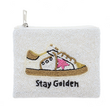 White Beaded with Trendy Sneaker and Stay Golden Coin Purse