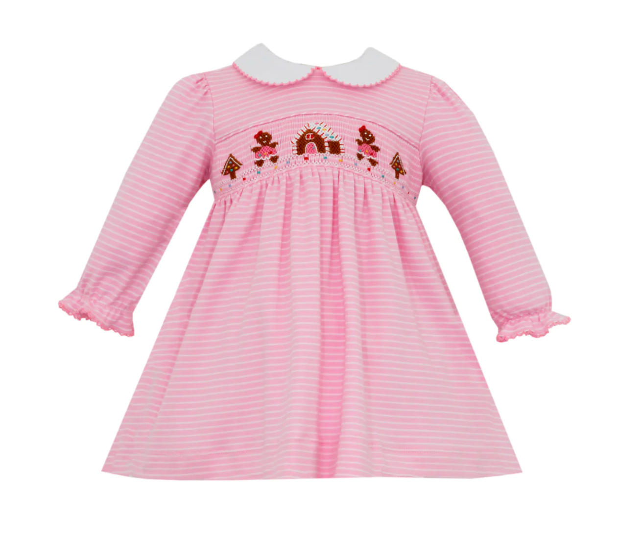 Gingerbread Smock Dress - Pink Stripe Knit