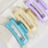 Mini Rectangle Hair Claw Set - Set of 3