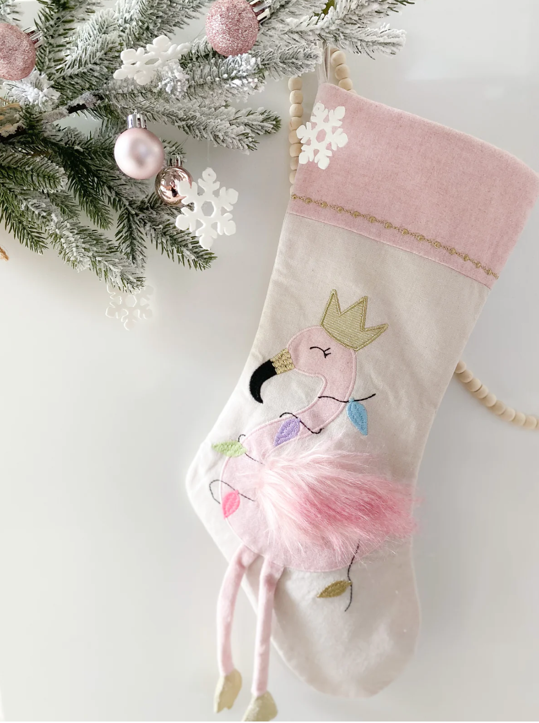 summerville, sc  Flamingo Mon ami stocking Baby girl stockings toddler girl custom embroidery holiday gifts tweedle beedle