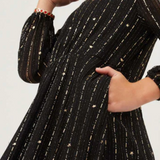 Star Striped Long Sleeve Dress