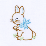 Vintage Bunny Emb Collared Toddler Short Set