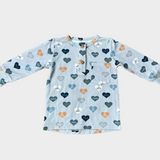 Boy's Long Sleeve Henley Shirt | Hearts