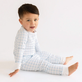 Baby Checks Spring 24 Long Pajamas Light Blue