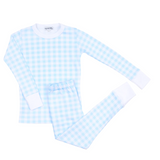 Baby Checks Spring 24 Long Pajamas Light Blue