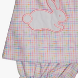 Rainbow Plaid Bloomer Set with Bunny Pockets