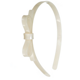 Thin Bow Pearl White Headband