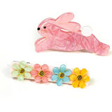 Hop Bunny Pink Alligator Clips