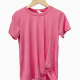 Twisted Knot Short Sleeve - Hot Pink