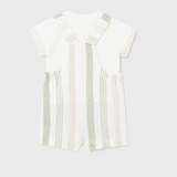 Striped Linen Overall Set