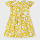 Mustard Tropical Print Dress