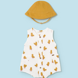 Duck Printed Romper with Hat