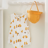 Duck Printed Romper with Hat