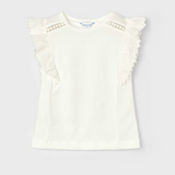 White Crochet Cotton Tshirt