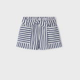 Navy Striped Paperbag Shorts