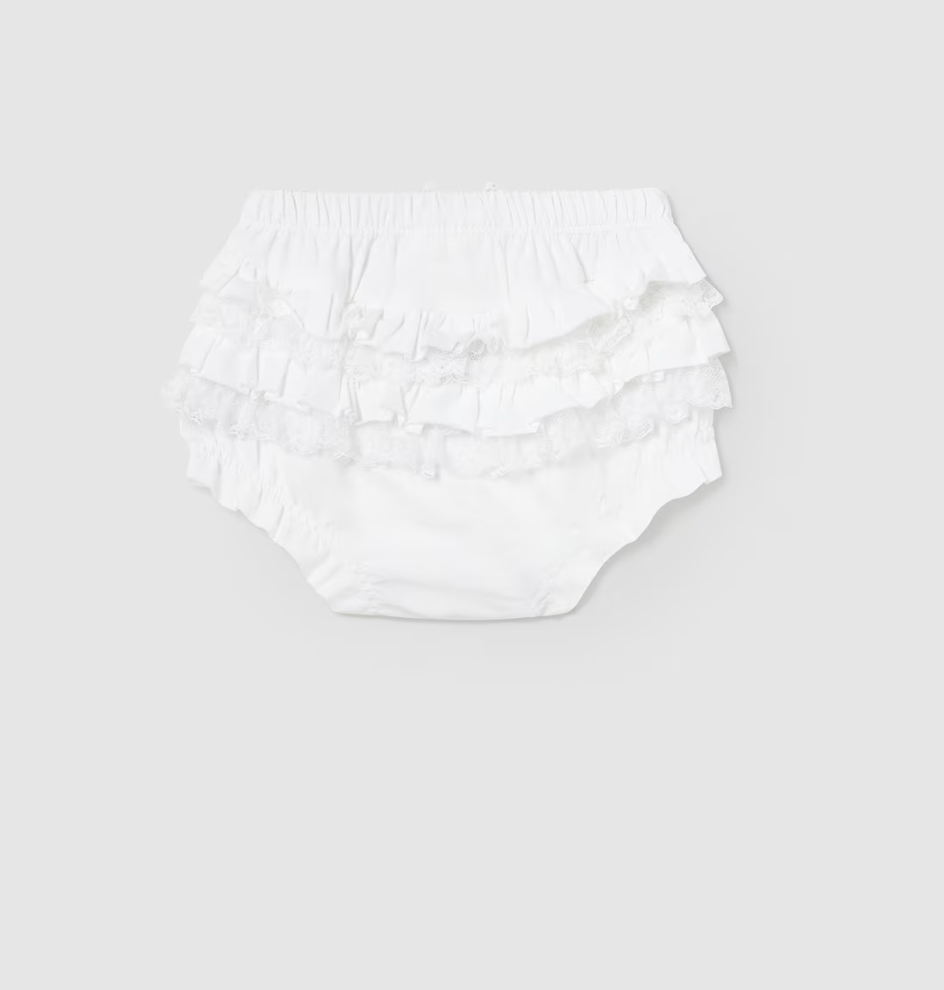 White Ruffled Cotton Bloomers